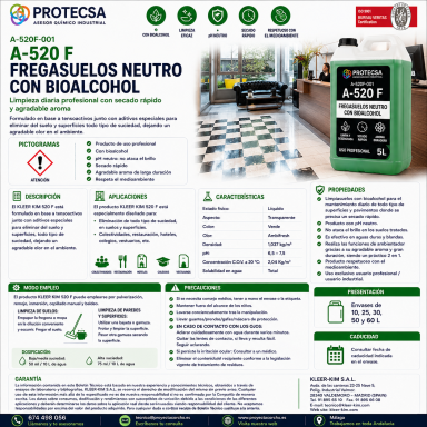 Fregasuelos neutro con bioalchol
