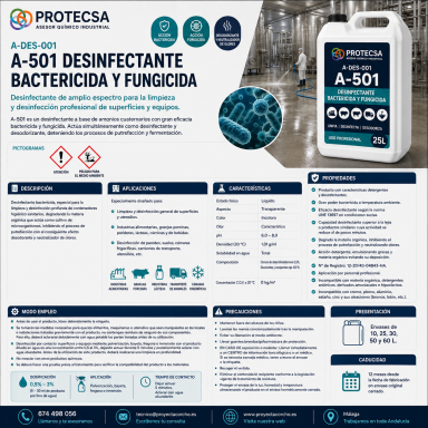 Desinfectante bactericida y fungicida