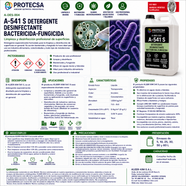 Detergente desinfectante bactericida-fungicida
